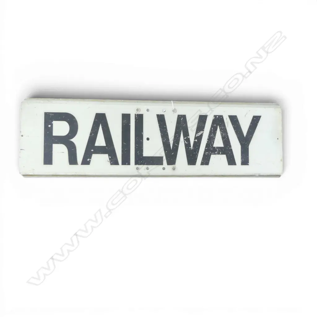 OLD NZR ALUMINIUM SIGN 'RAILWAY'. L.895mm Image 1++