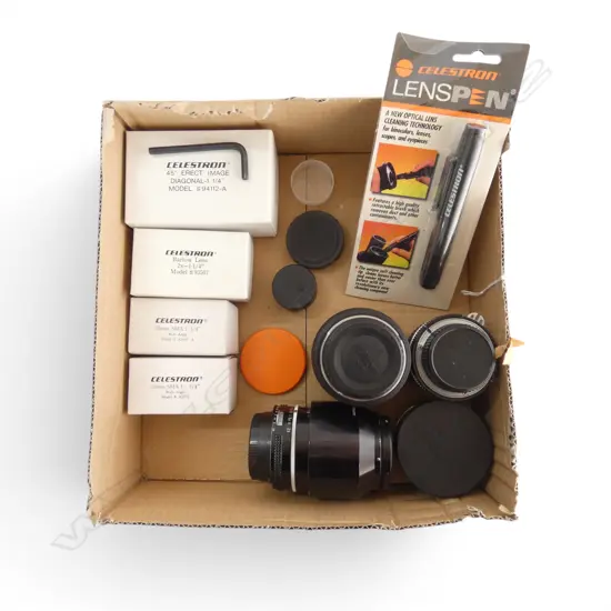 4 CAMERA LENSES: 2 NIKON: 24mm + 105mm. & 2 x TAMRON: TELECONVERTER 140F + AF28 - 105mm. + bag extras,