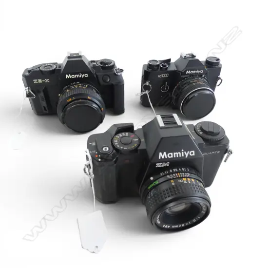 3 MAMIYA CAMERAS; ZM, NC1000, ZE-X
