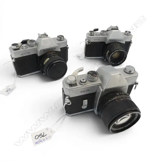 3 VINTAGE MAMIYA SEKOR CAMERAS; DSX 500, MSX 500, 1000 DTL