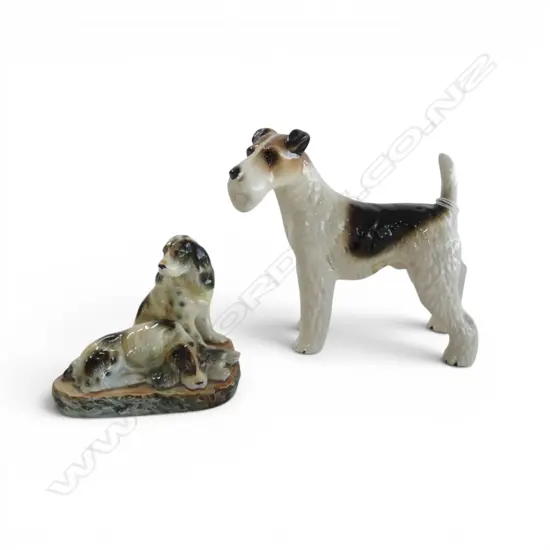 AIREDALE TERRIER FIGURINE H.175mm + DOG GROUP ORNAMENT