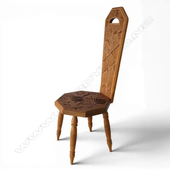 CARVED SPINNING CHAIR H.810mm