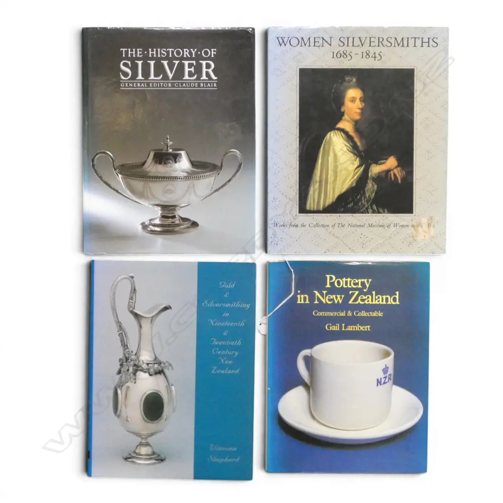 4 BOOKS ON ANTIQUES; 3x SILVER + GAIL LAMBERT POTTERY IN NZ Image 1++