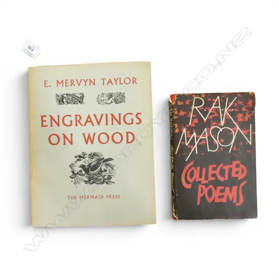 E MERVYN. TAYLOR, ENGRAVINGS ON WOOD, PEGASUS PRESS 1957 & R.A.K MASON COLLECTED POEMS, 1962