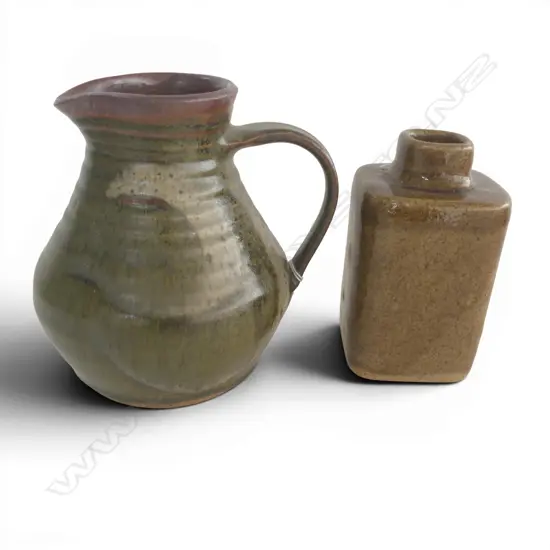 STUDIO POTTERY JUG H180MM & BOTTLE  H150MM