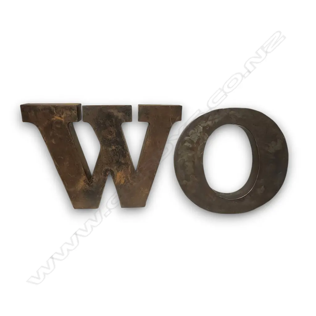 W.O RUSTIC METAL LETTERS 310mm H x 430mm Image 1++