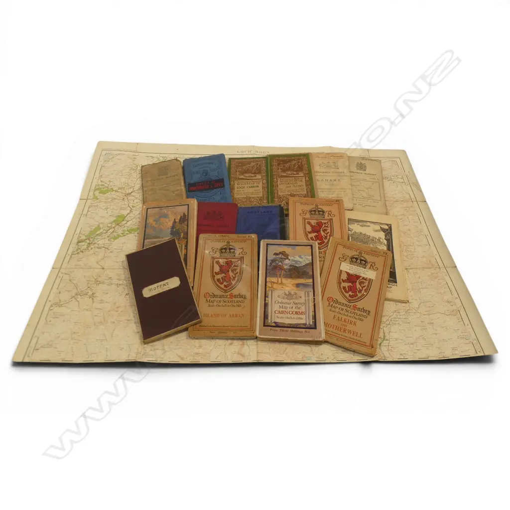 GROUP OF VINTAGE ORDANANCE SURVEY MAPS FROM SCOTLAND Image 1++