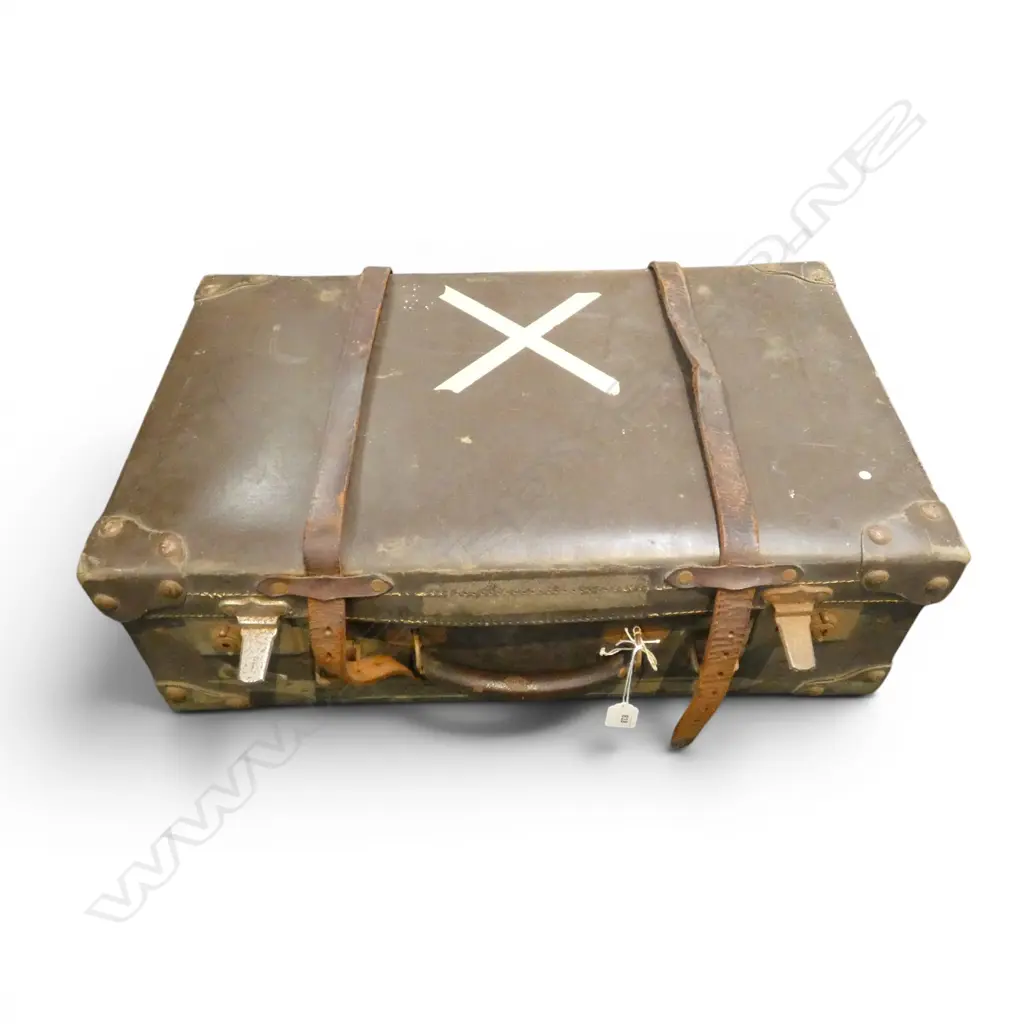 LEATHER TRAVEL TRUNK W.610mm Image 1++