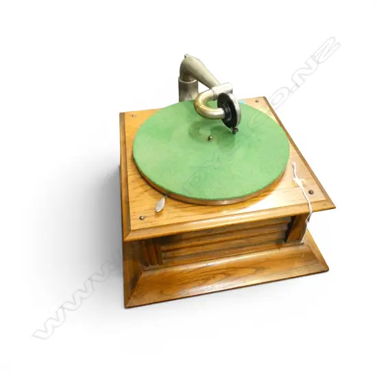VINTAGE HIS MASTER'S VOICE 'CINCH' OAK GRAMOPHONE