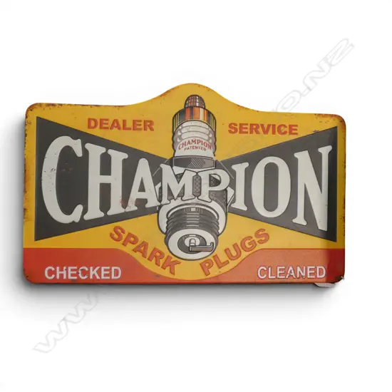 VINTAGE STYLE TIN SIGN 'CHAMPION SPARK PLUGS' 370x600mm
