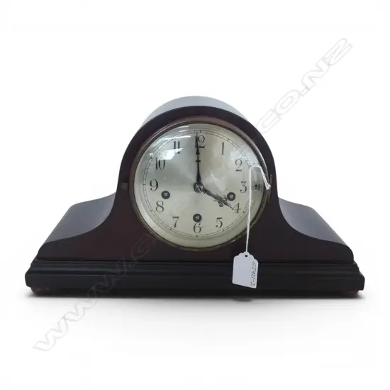 VINTAGE MAHOGANY MANTLE CLOCK, H.180x340x110mm