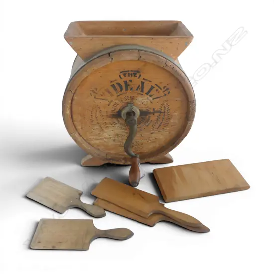 VINTAGE WOODEN BUTTER CHURN H.395mm