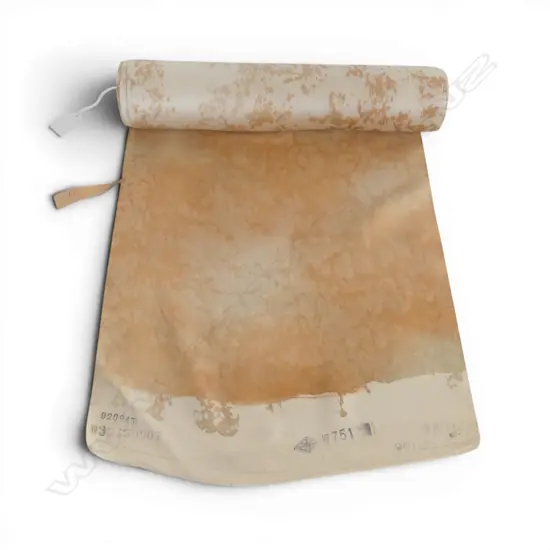 Unused 1980's NISHIJIN TEXTILE (Kyoto) JAPANESE champagne peach SILK ROLL L.12M W.370mm. New old stock...