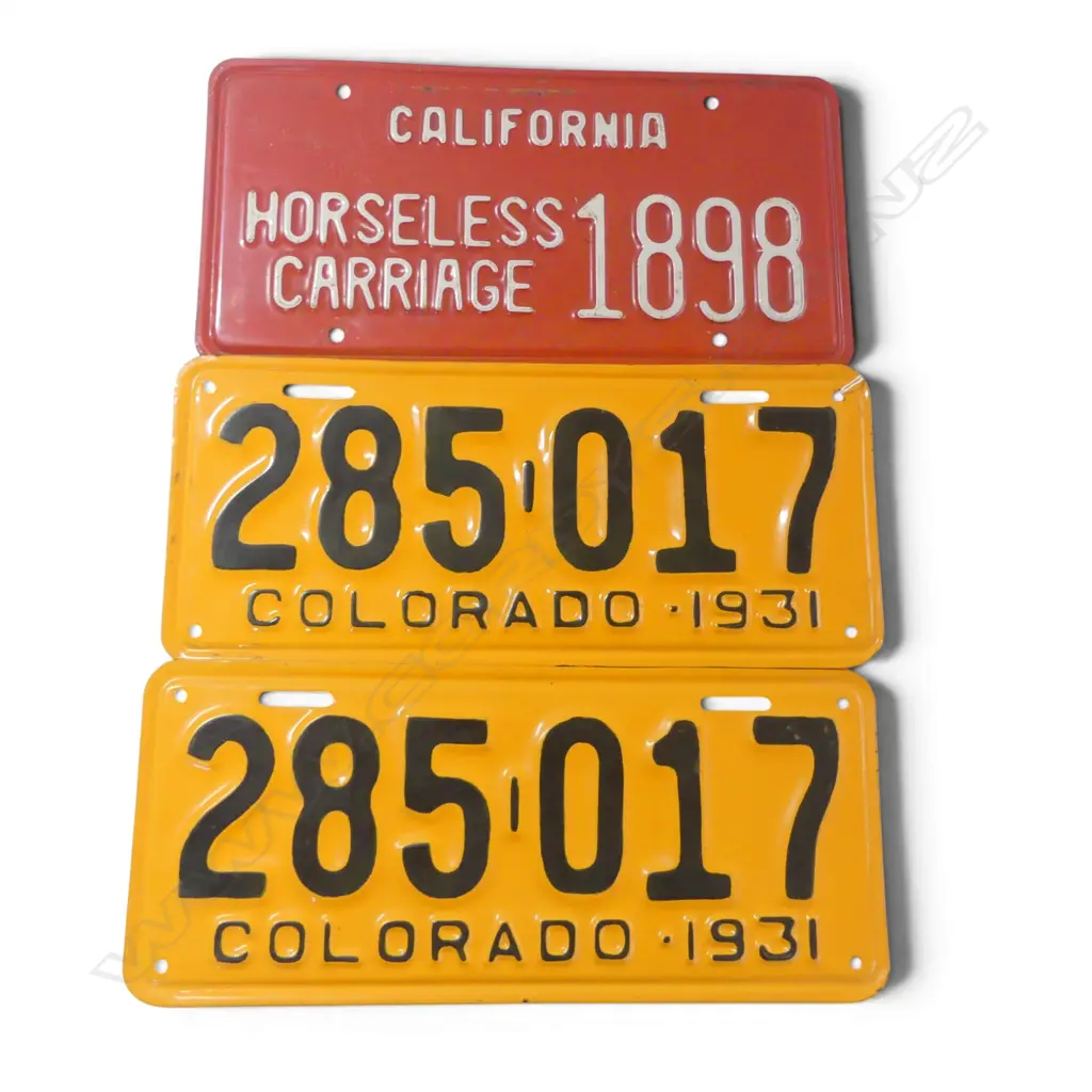 3 REPLICA U.S. NUMBER PLATES two matching W.315mm Image 1++