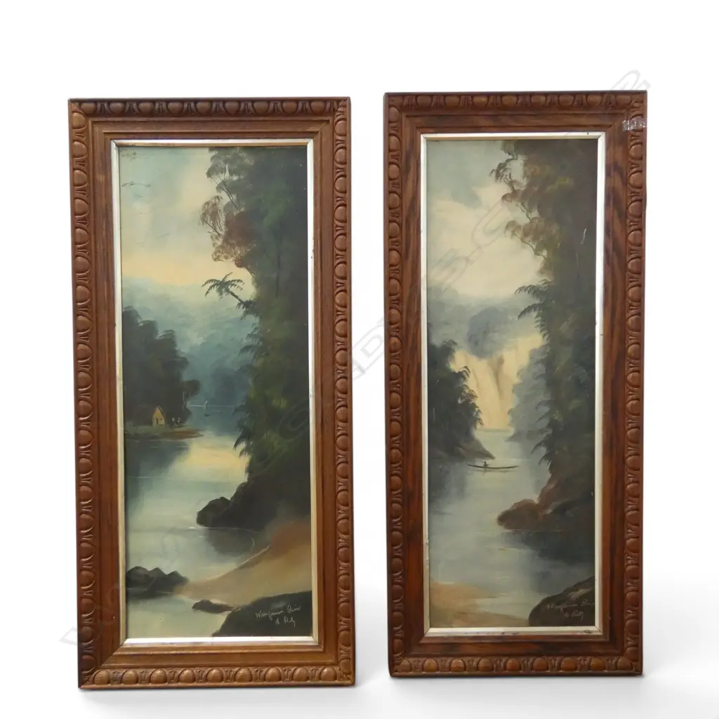 PR DE RITZ WANGANUI RIVER COLONIAL OIL ON BOARD LANDSCAPES 630x215mm Image 1++