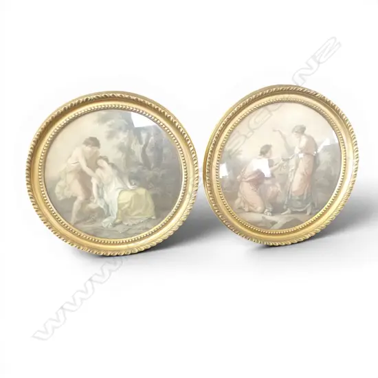 PR PRINTS IN GILT FRAMES (REPAIRED) 280mm dia DEATH OF PROCRIS, THETAUS