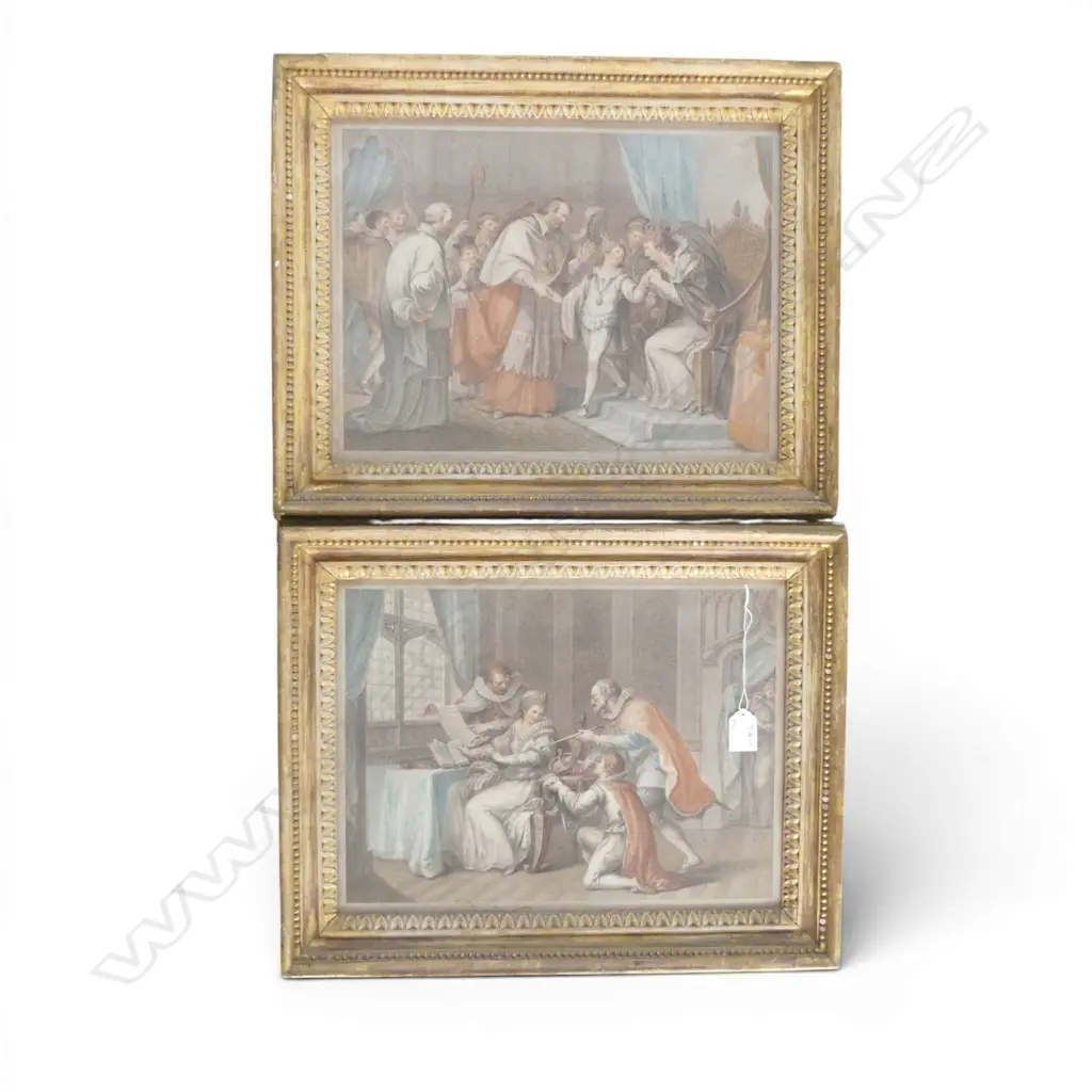 PR PRINTS AFTER GIOVANNI BATTISTA CIPRIANI IN GILT FRAMES; LADY JANE GRAY / DOWAGER QUEEN 285x380mm Image 1++