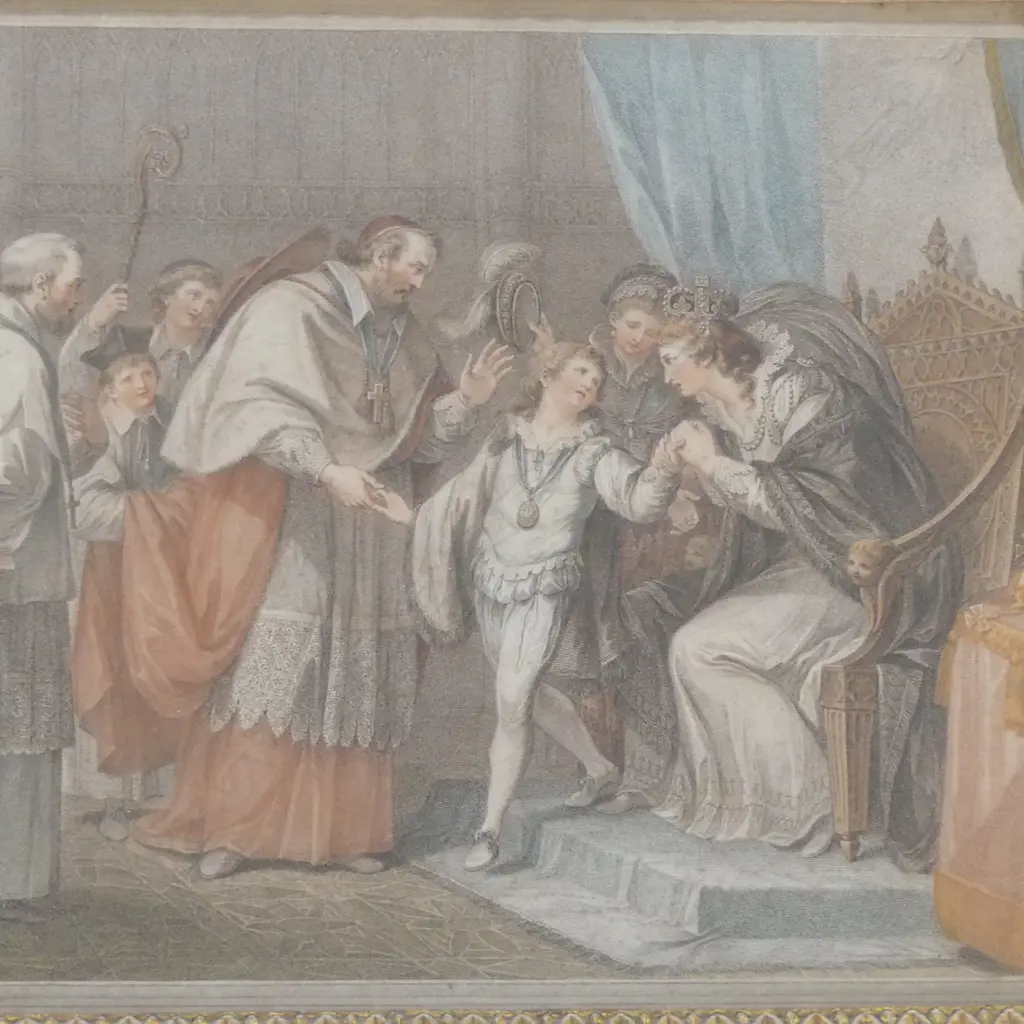 PR PRINTS AFTER GIOVANNI BATTISTA CIPRIANI IN GILT FRAMES; LADY JANE GRAY / DOWAGER QUEEN 285x380mm Image 1++