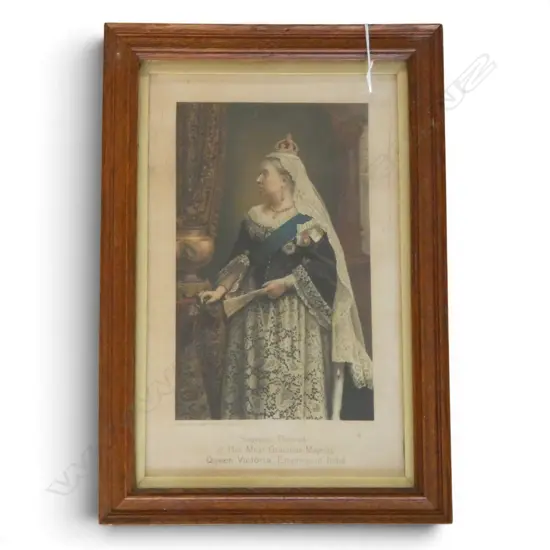 PORTRAIT OF QUEEN VICTORIA, PRINTED ON FABRIC 360x225mm
