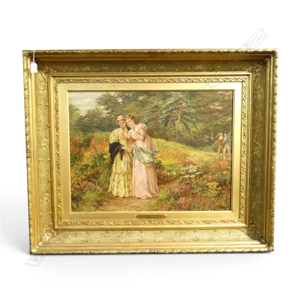 GILT FRAMED VICTORIAN OIL COURTSHIP SIGNED ALFRED WALTER BOYES H480 W680MM Image 1++