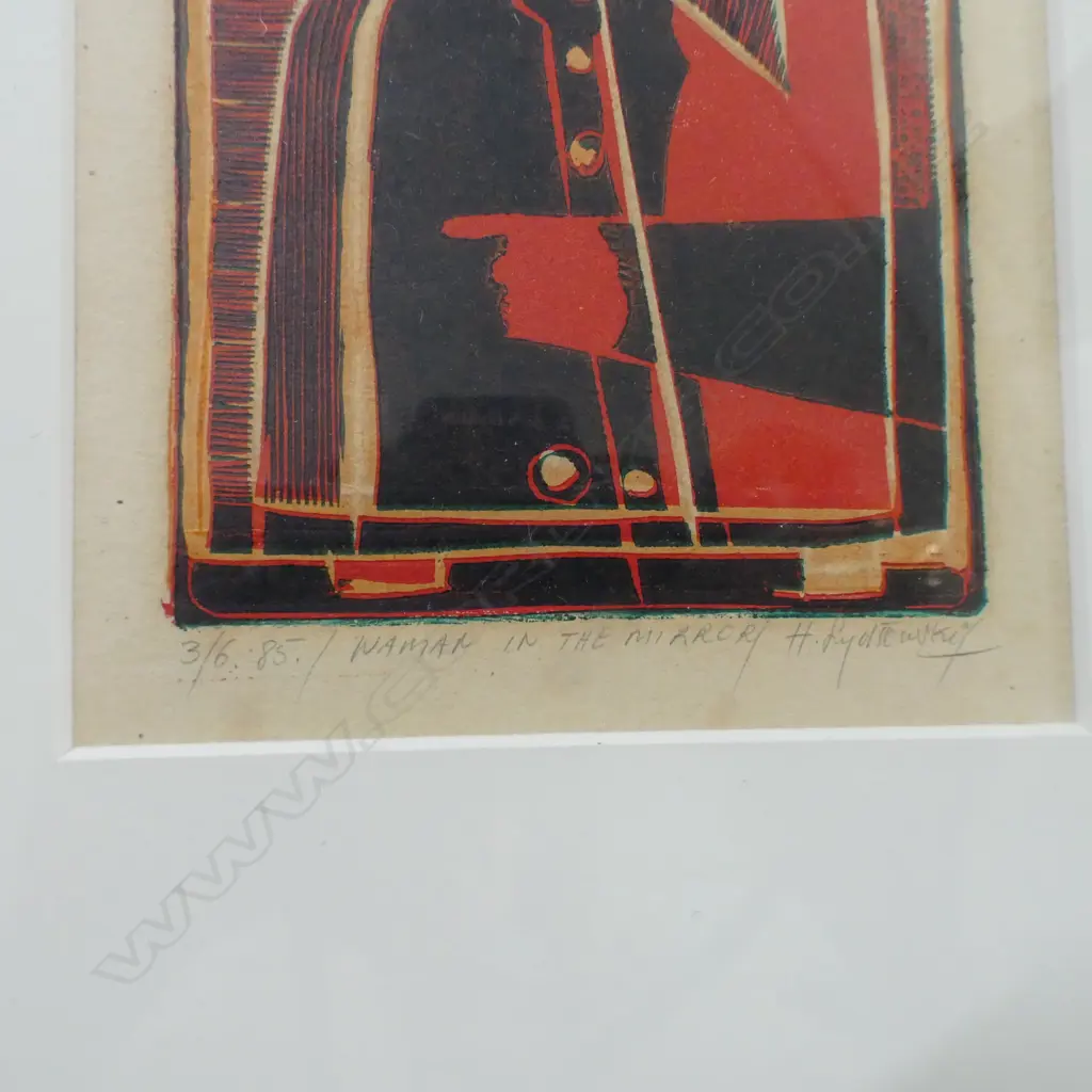 Henryk Szydlowski, Sitting Cat & Woman In The Mirror, kuru cut prints, 115 x 195 & 150 x 85mm Image 1++
