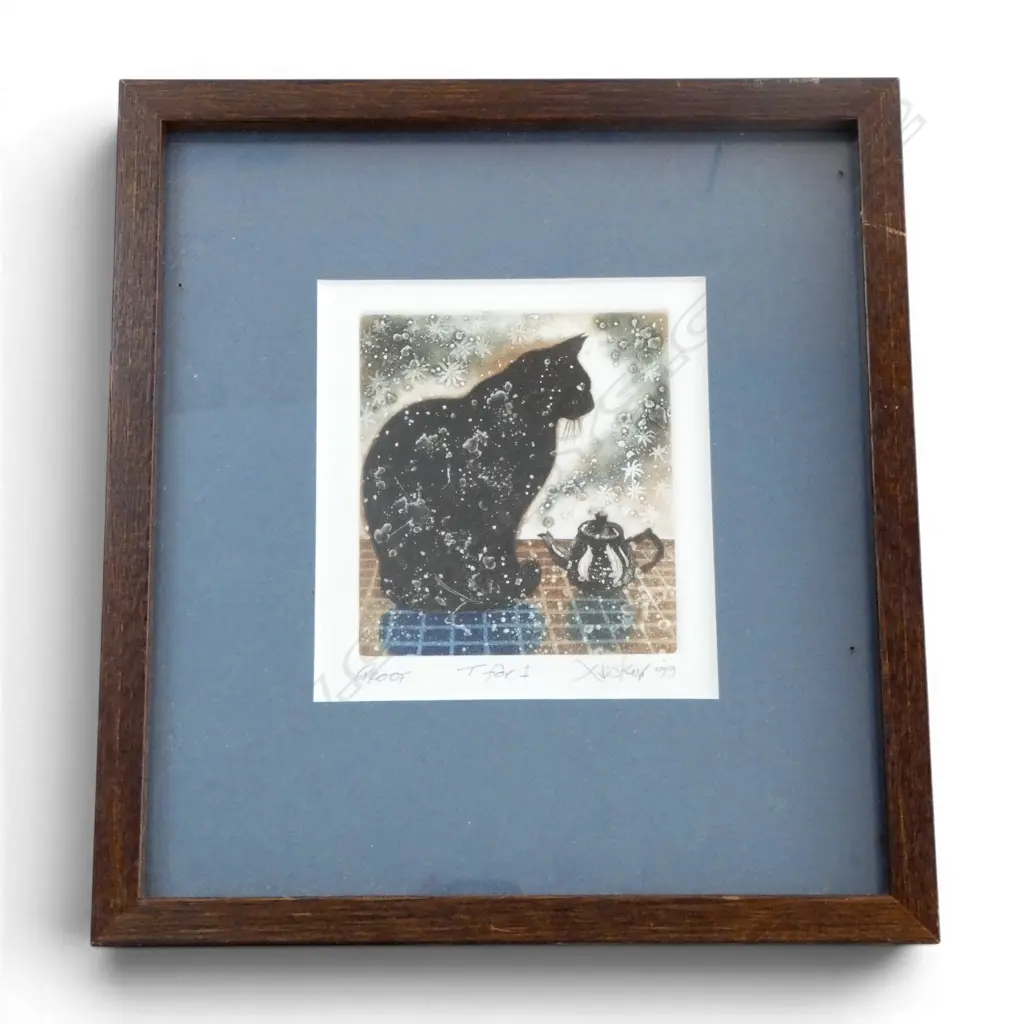 GARY TRICKER, T FOR 1, 1999, ARTIST PROOF, 115x105mm with note addressed to Anneke Borren  Image 1++