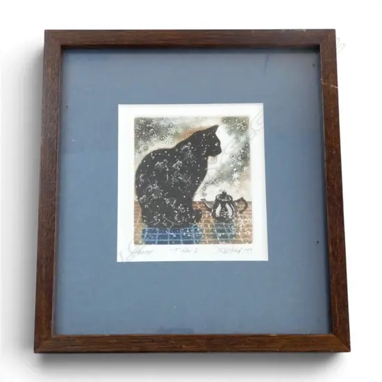 GARY TRICKER, T FOR 1, 1999, ARTIST PROOF, 115x105mm with note addressed to Anneke Borren 