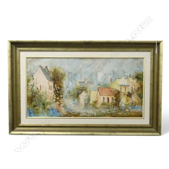 WILMOTTE WILLIAMS, WOOLLOOMOOLOO (SYDNEY), OIL ON CANVAS BOARD, 400x775mm