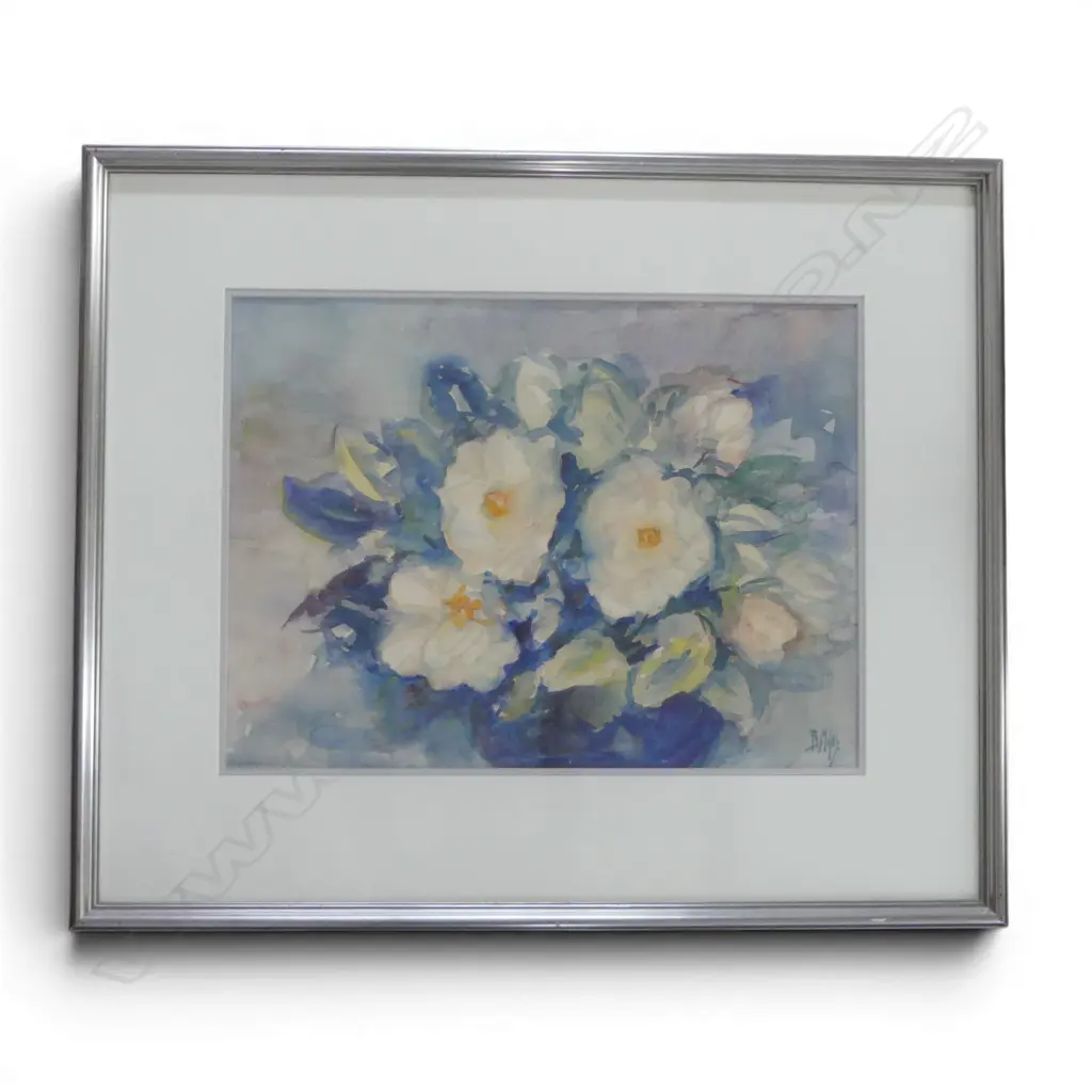  BERTHA MILES?, FLORAL STILL LIFE, WATERCOLOUR,  Image 1++