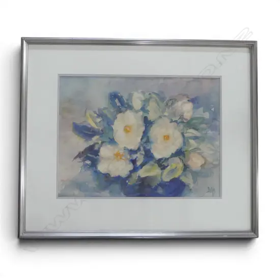  BERTHA MILES?, FLORAL STILL LIFE, WATERCOLOUR, 