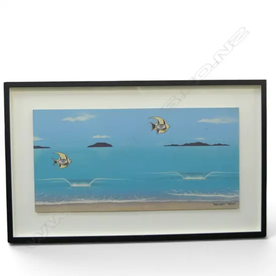 GREG SALMOND, FISH-IDYLLIC, 2001, ACRYLIC ON BOARD 400x800mm