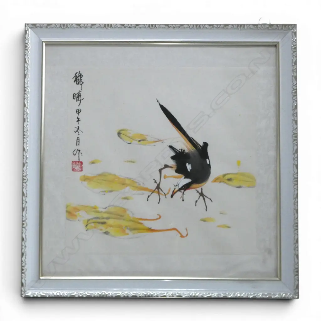 CHINESE WATERCOLOUR PAINTING OF A BIRD 320x330mm Image 1++