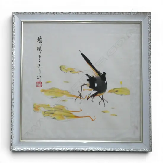 CHINESE WATERCOLOUR PAINTING OF A BIRD 320x330mm