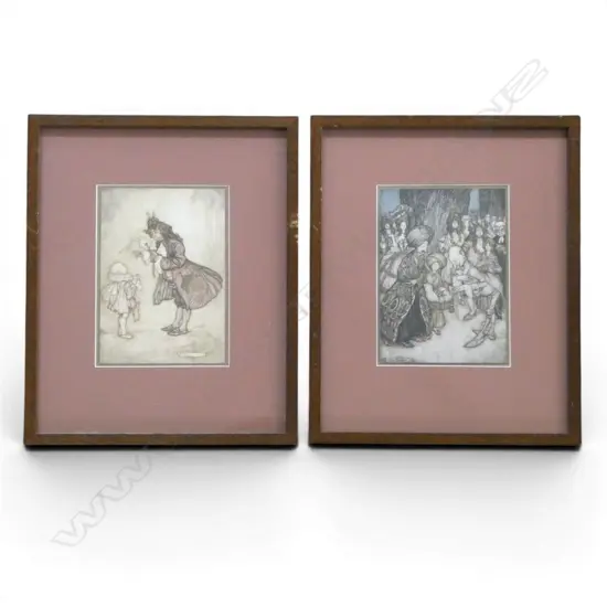 2 ARTHUR RACKHAM PRINTS, PETER PAN IN KENSINGTON GARDENS, 170x125mm  Ex. Anneke Borren Collection