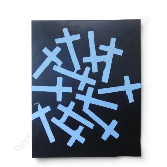 ACRYLIC ON CANVAS AFTER WARHOL 'CROSSES' 1000x800mm