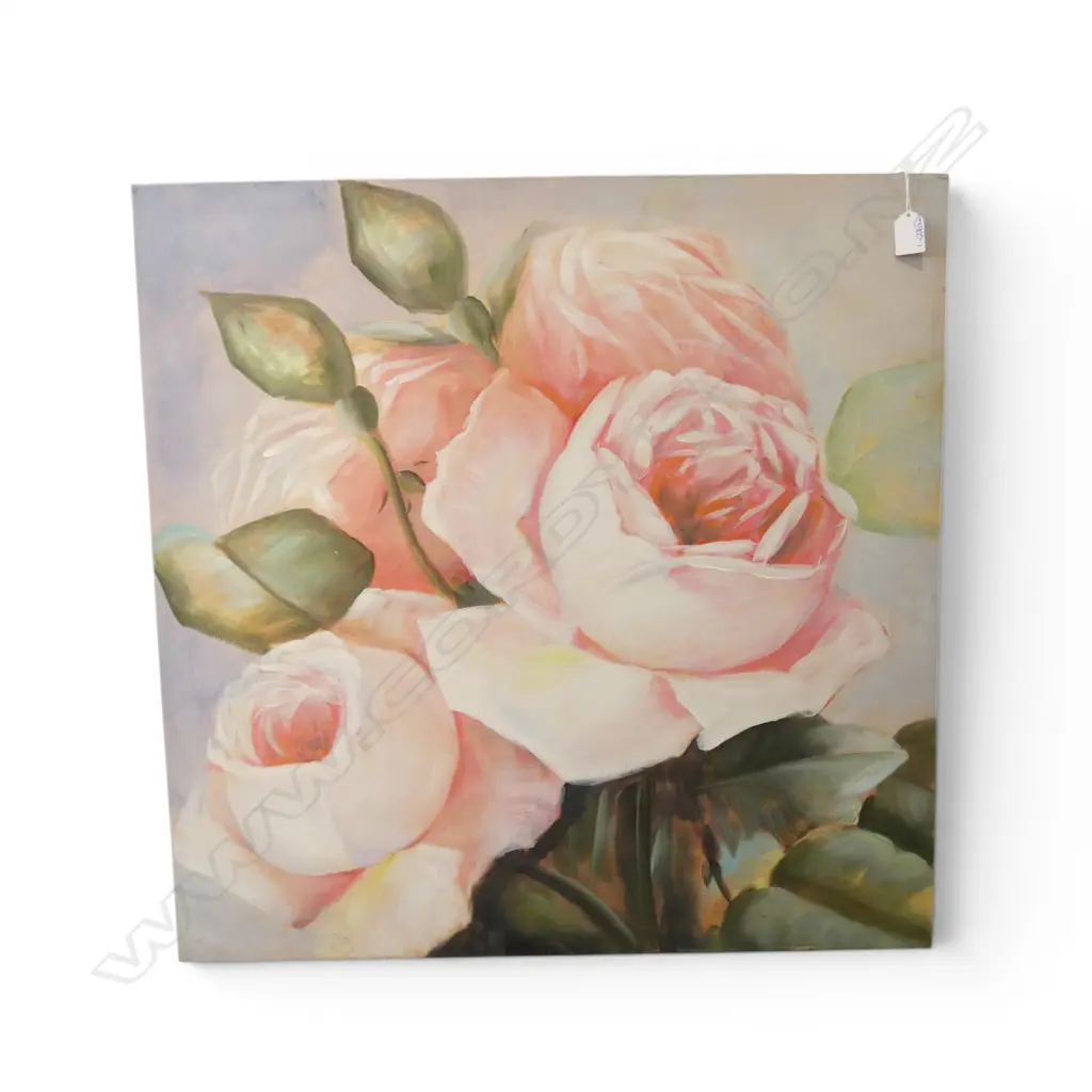 UNSIGNED FLORAL PAINTING 700x700mm Image 1++