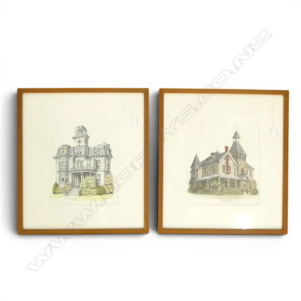 2 DEBBIE PATRICK signed and dated prints 1993. Historic buildings: 'Spring Mountain Vineyards..' + 'Governor's Mansion.' Image 1++