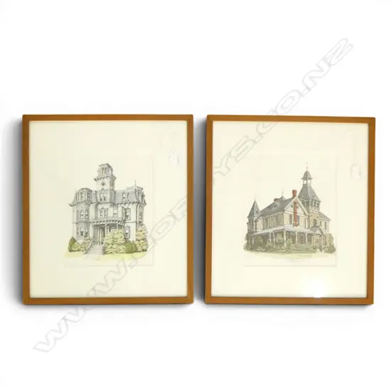 2 DEBBIE PATRICK signed and dated prints 1993. Historic buildings: 'Spring Mountain Vineyards..' + 'Governor's Mansion.'