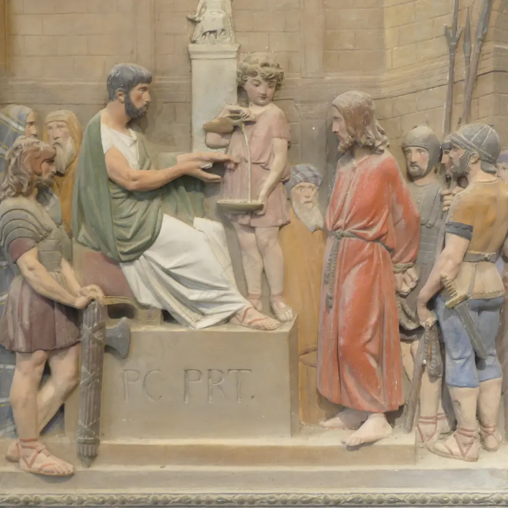ANTIQUE FRENCH STATION OF THE CROSS 1300x1100mm FAULTS Image 1++
