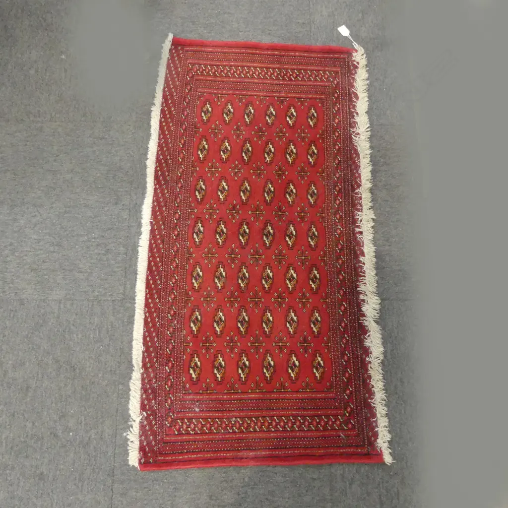 TURKMEN HAND KNOTTED WOOL PILE RUG 1160x560mm Image 1++