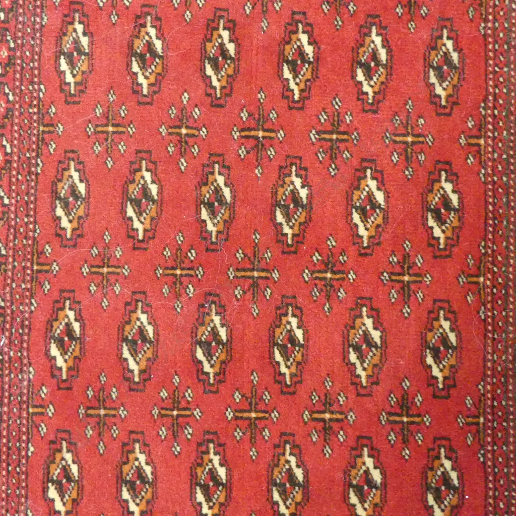 TURKMEN HAND KNOTTED WOOL PILE RUG 1160x560mm Image 1++