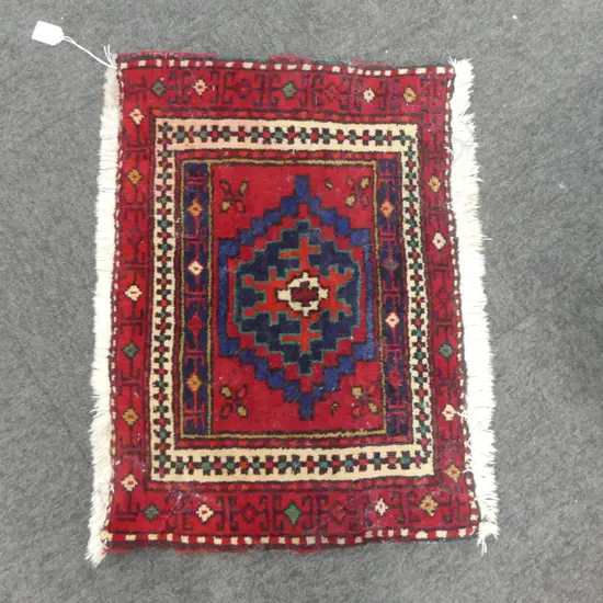 PERSIAN HAND KNOTTED WOOL PILE RUG 390x570mm