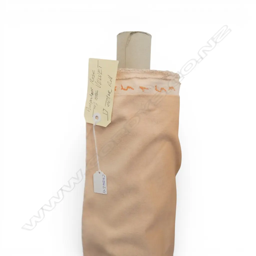 FABRIC BOLT; POMPADOUR ROSE COTTON VELVET 17M Image 1++