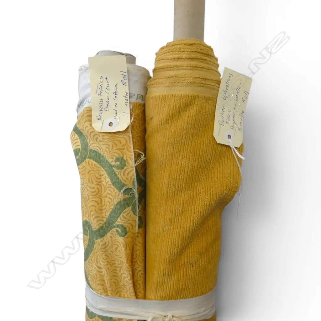 2 FABRIC BOLTS; BULLION UPHOLSTERY 5M & NOUVEAU DREAM COURT 11M Image 1++