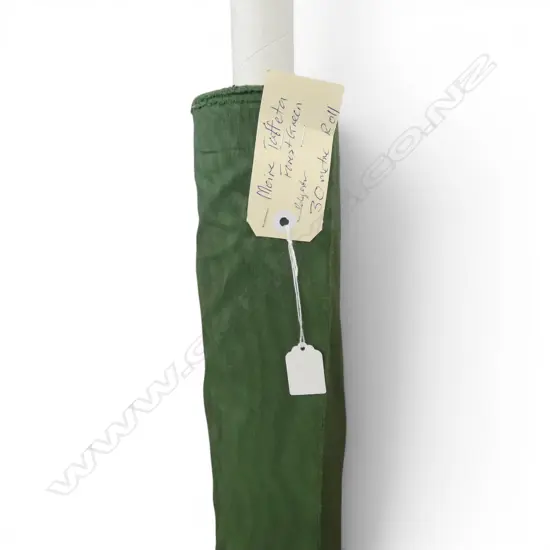 FABRIC BOLT; MOIRE TAFFETA FOREST GREEN POLY 30M