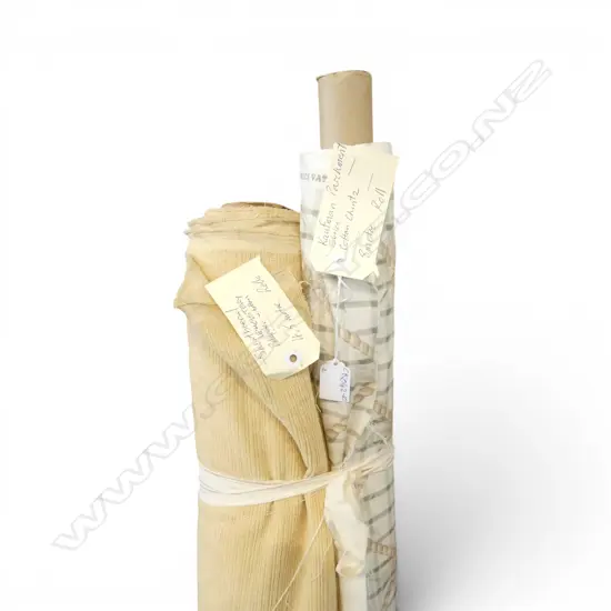 2 FABRIC BOLTS; SHORTBREAD UPHOLSTERY 4.5M & KAUFMAN PARCHMENT COTTON CHINTZ 8M