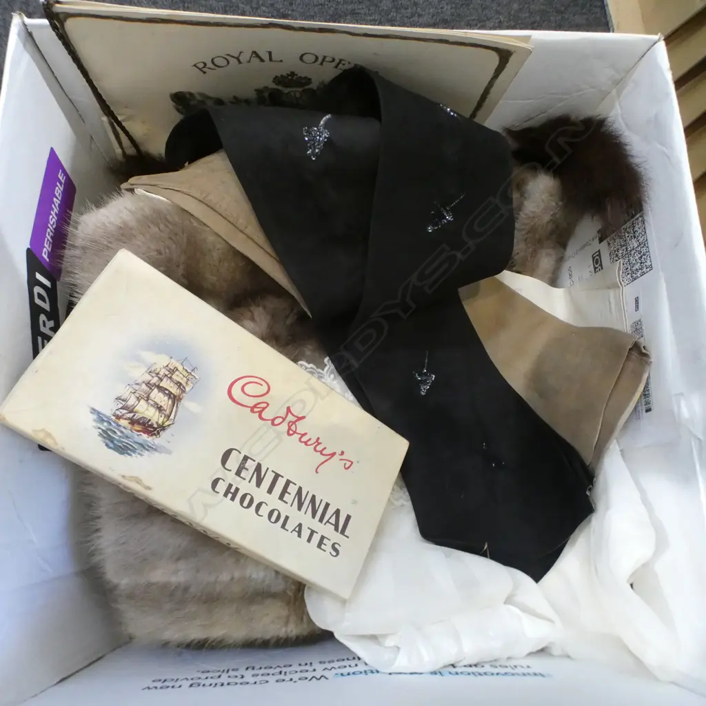 MINK STOLE COLLECTION OF LADIES EVENING GLOVES 1950 OPERA PROGRAM ETC Image 1++