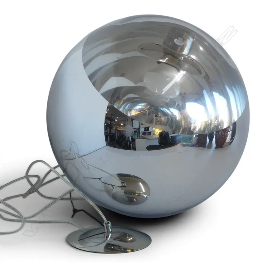 LARGE TOM DIXON SILVER MIRROR BALL PENDANT LIGHT, Dia.360mm Image 1++
