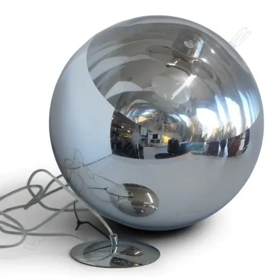LARGE TOM DIXON SILVER MIRROR BALL PENDANT LIGHT, Dia.360mm