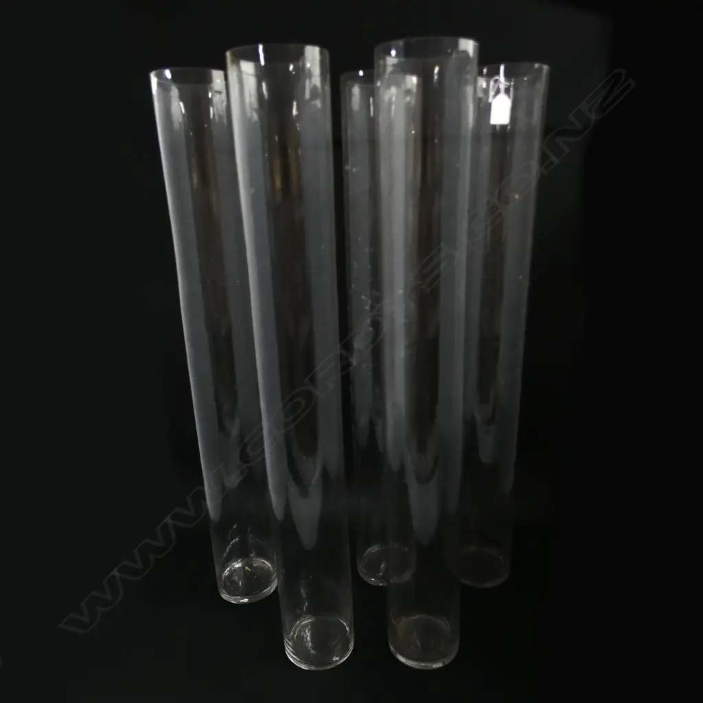 5 TALL CYLINDRICAL GLASS VASES H.750mm, 100mm dia Image 1++